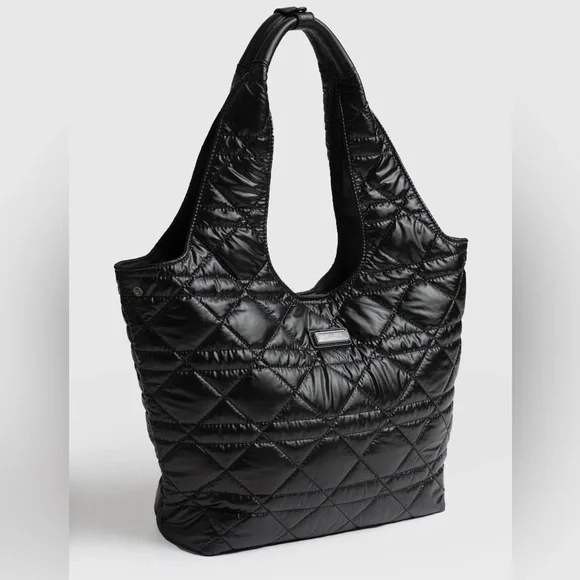 Saint + Sofia Stella Shoulder Tote Bag - Gloss Black - Picture 1 of 10
